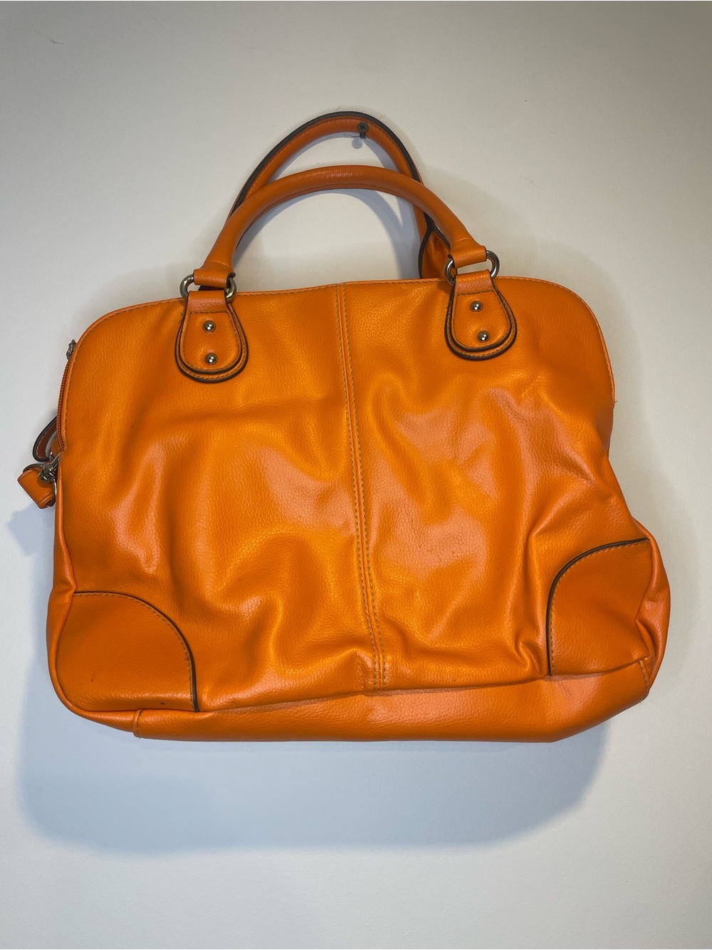 Women’s Orange Structured Satchel Bag
